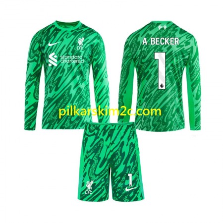 Koszulka Liverpool Alisson Becker 1 Bramkarskie Dziecięca Precz 2024/25 Koszulki Piłkarskie(L/S)